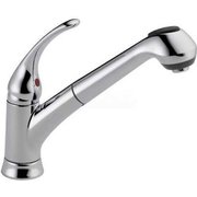 Delta Delta B4310LF, Foundations Single Handle Pull-Out Kitchen Faucet, Chrome B4310LF
